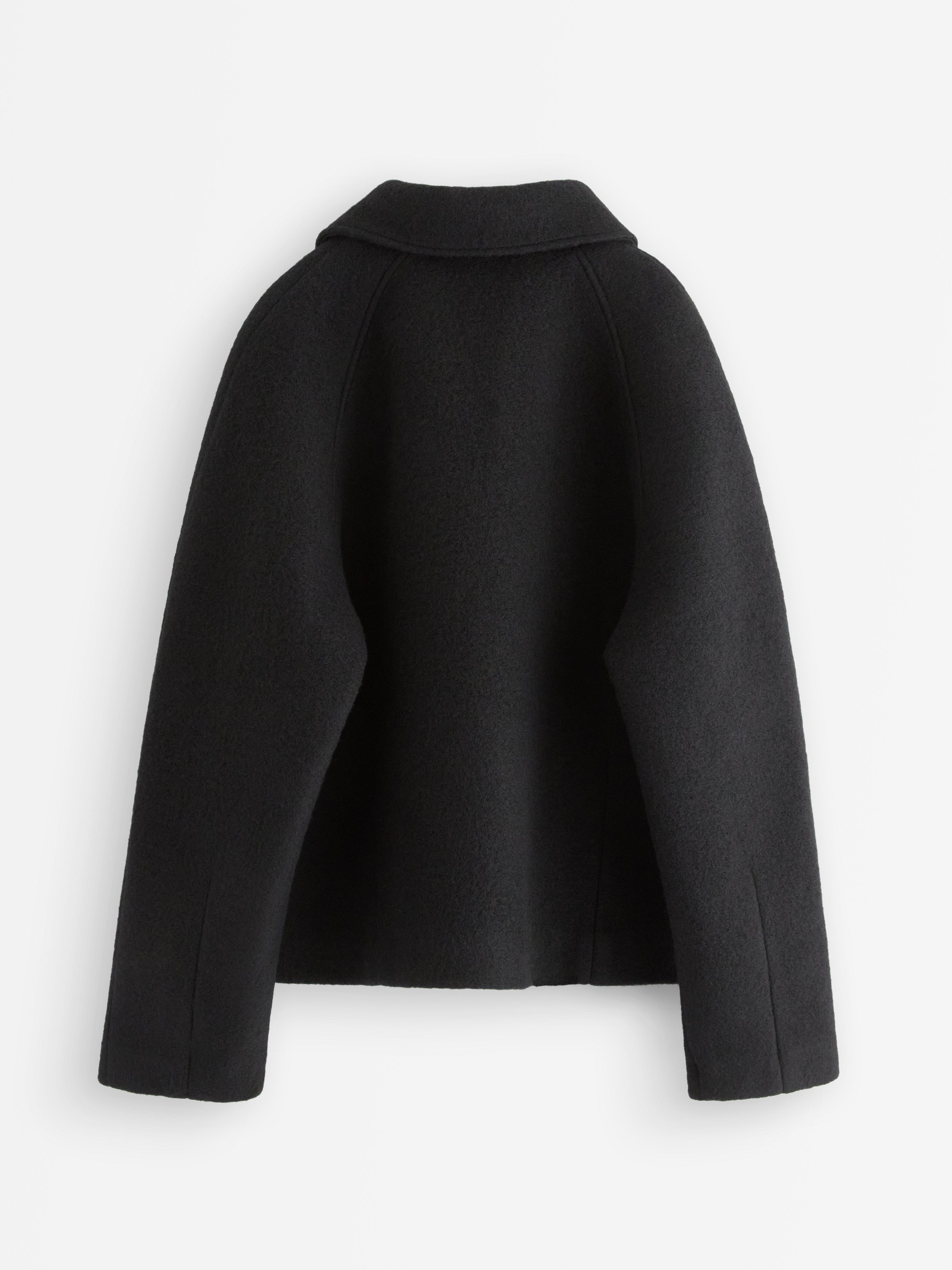 Jacka i ullblandning Black