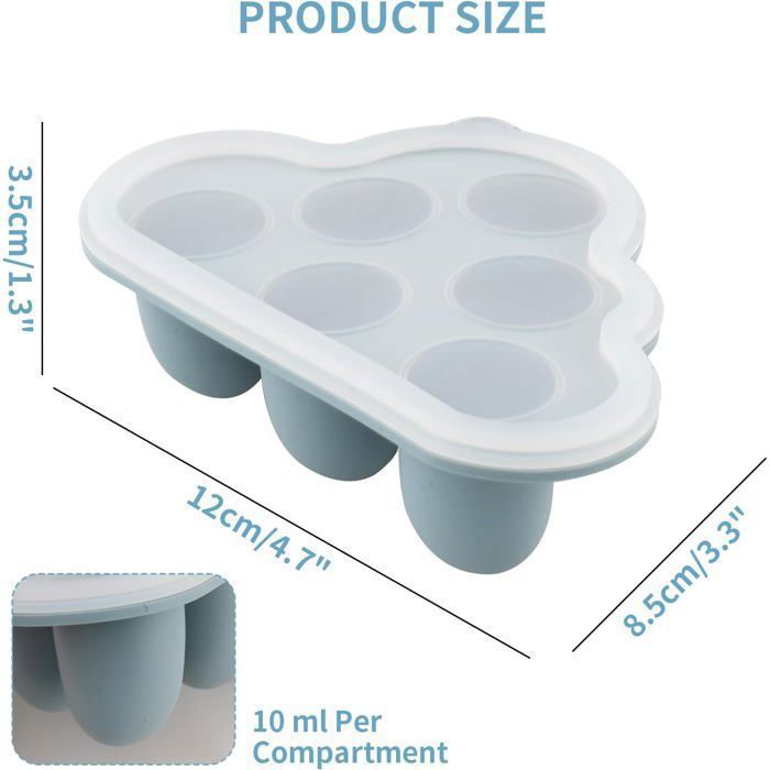 Pot Conservation Bébé en Silicone, 4 Pots Avec Couvercle Pour Diversification Alimentaire Bébé, Conservation Lait Maternel, YYV