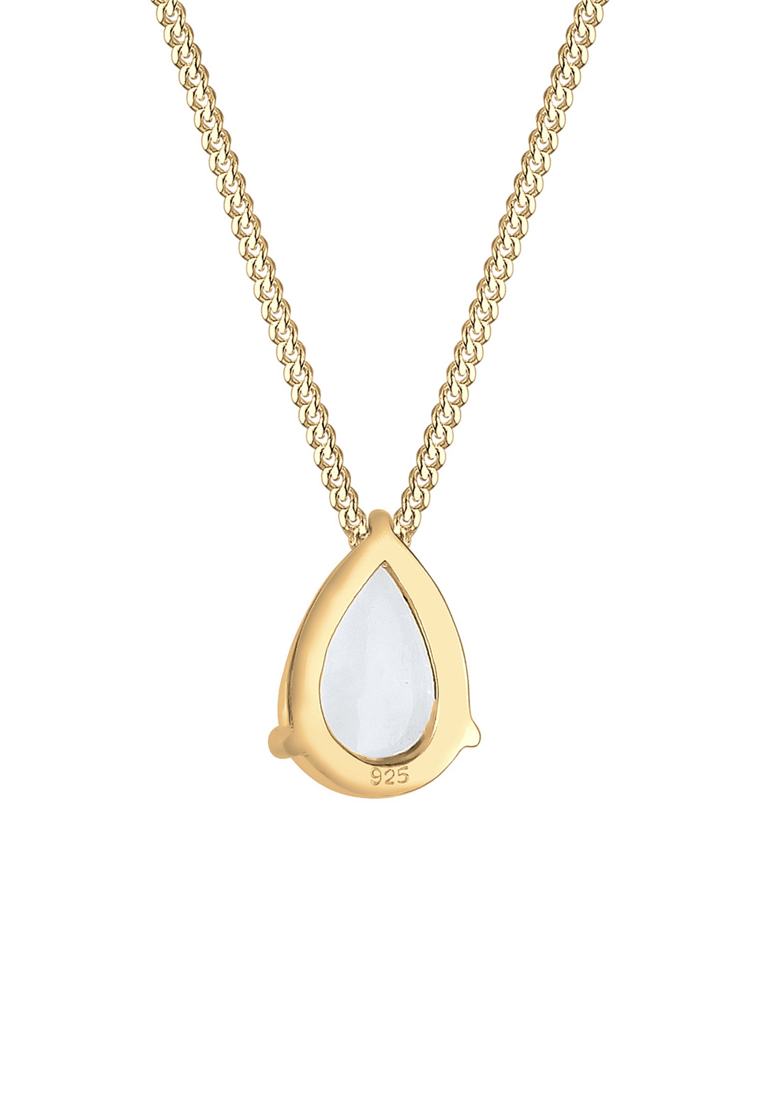 Elli Femmes Pendentif Goutte Élégant avec Pierre de Lune en Argent Sterling 925 Plaqué Or