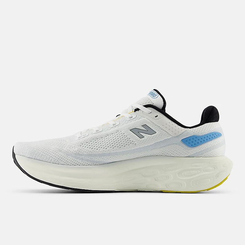 Męskie buty Fresh Foam X 1080 v13 – białe z czarnym i nadmorskim błękitem
