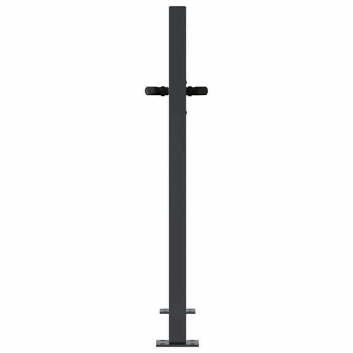Portillon de jardin en acier - vidaXL - Anthracite - 110x105 cm - Acier galvanisé - Revêtement en poudre - Design bambou