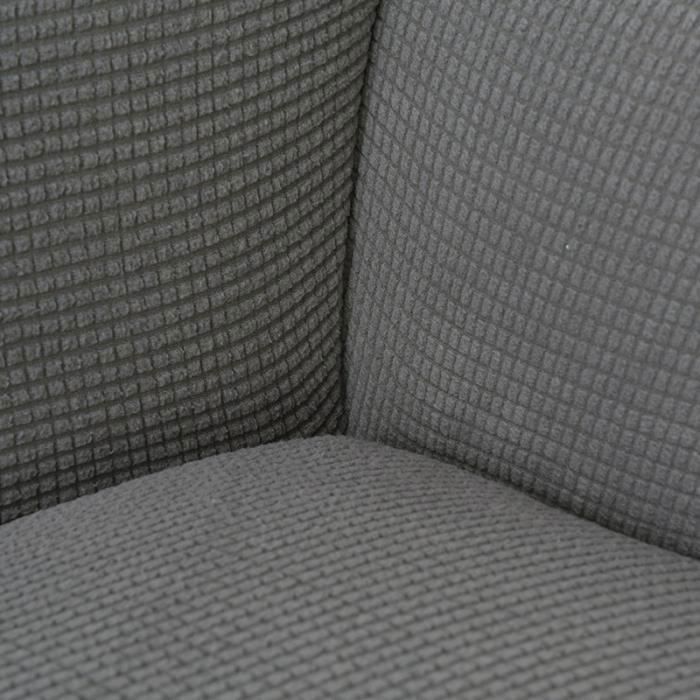 Housse de canapé 3 places élastique antidérapante grille de gaufres polaire de couleur Gris