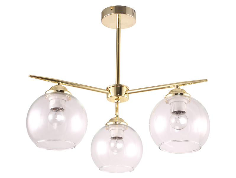 Lampa wisząca Nova 3-punktowa stalowa złota