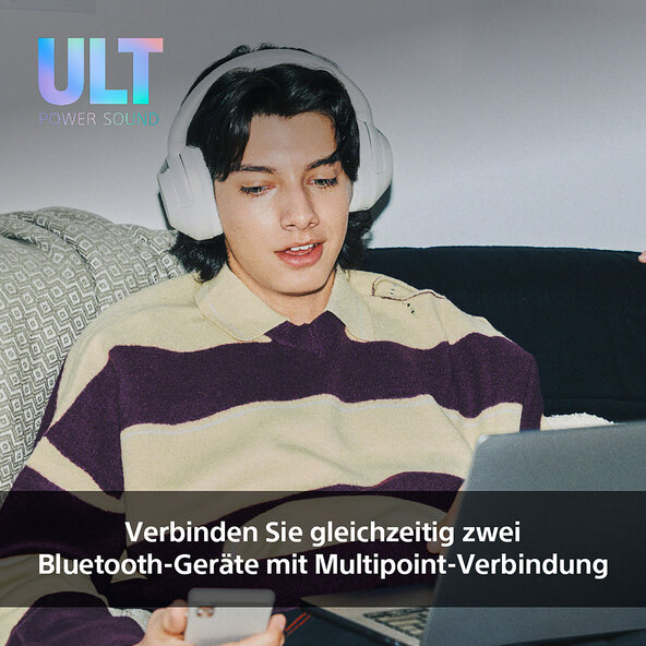 Trådlösa BT-hörlurar WH-ULT900NH, vita
