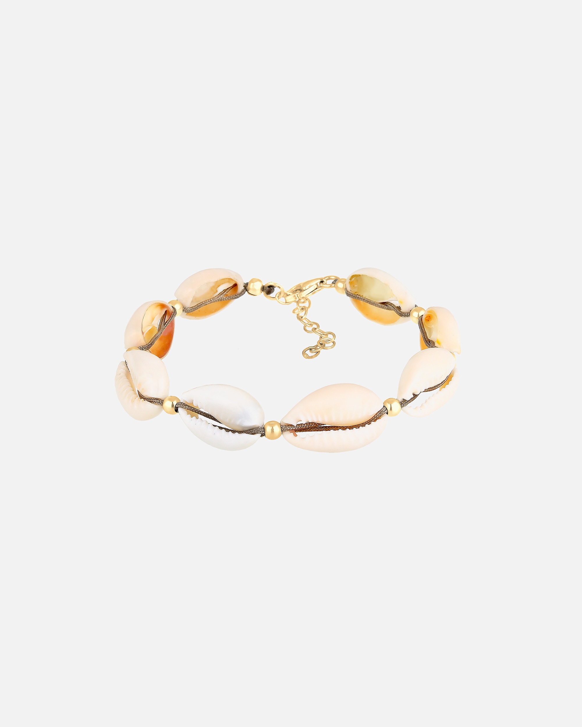 Elli Plage Été Coquillage Kauri Bracelet Femme Plaqué Or Argent (925/1000)