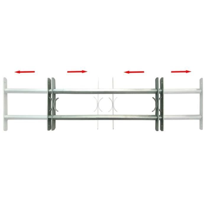 Adjustable Window Security Grille - MOTHINESSTO - LY2525 - Galvanized Steel - Manual - No