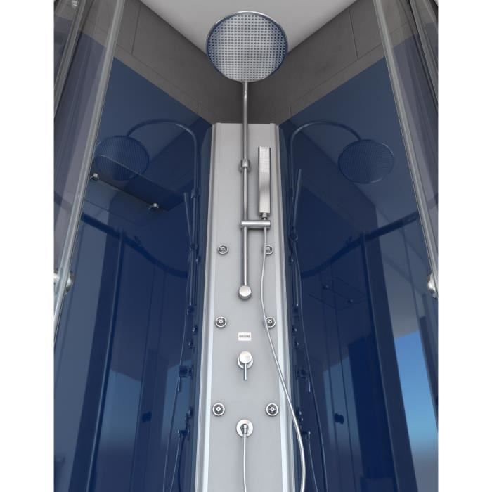 Cabina de ducha de hidromasaje AURLANE Night Blue 2 - Estructura de aluminio - 85 x 85 x 225 cm - Azul medianoche