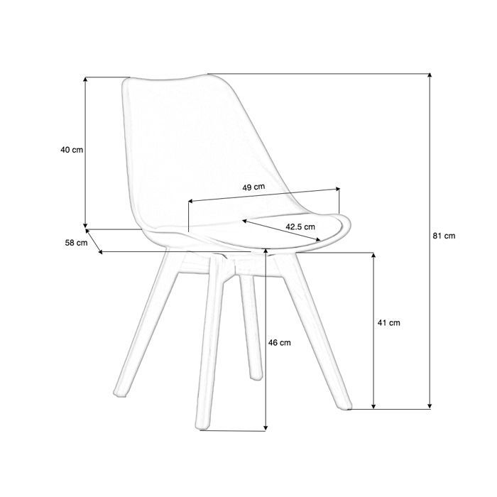 Set van 6 witte Scandinavische stoelen - Bjorn - DESIGNETSAMAISON
