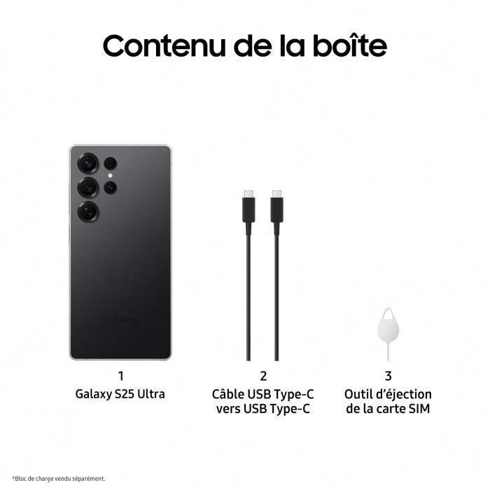 Smartphone SAMSUNG Galaxy S25 Ultra AI de 1 TB, color negro titanio.