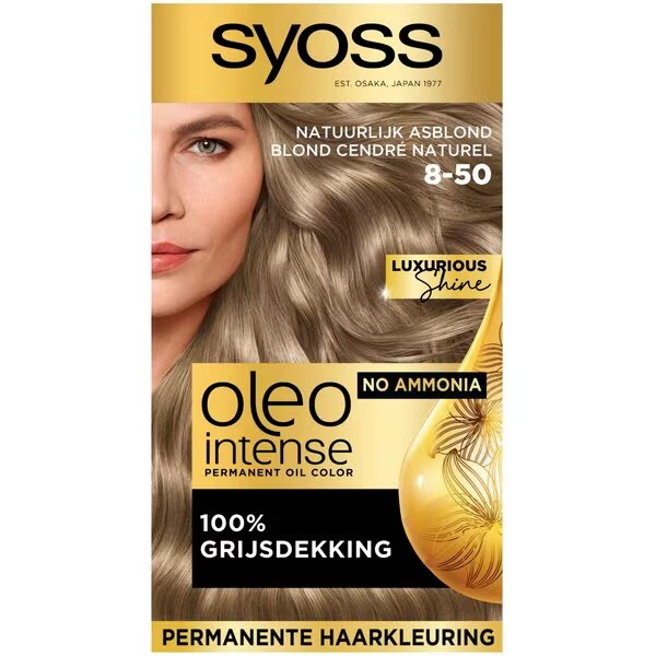 Syoss Oleo Intense 8-50 dabīgi pelnu blonda matu krāsa