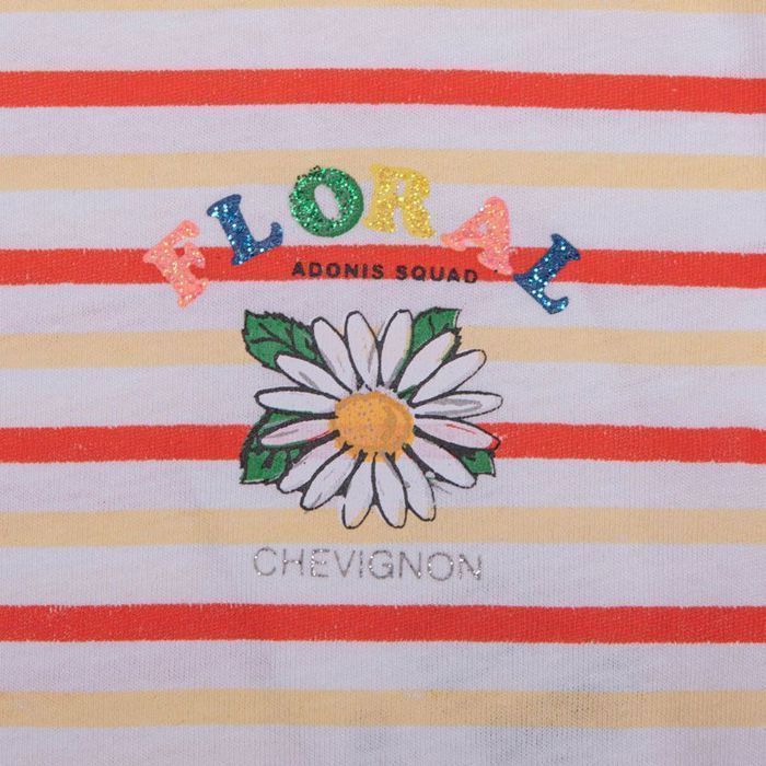 Robe maches courtes à rayures en coton Enfant CHEVIGNON
