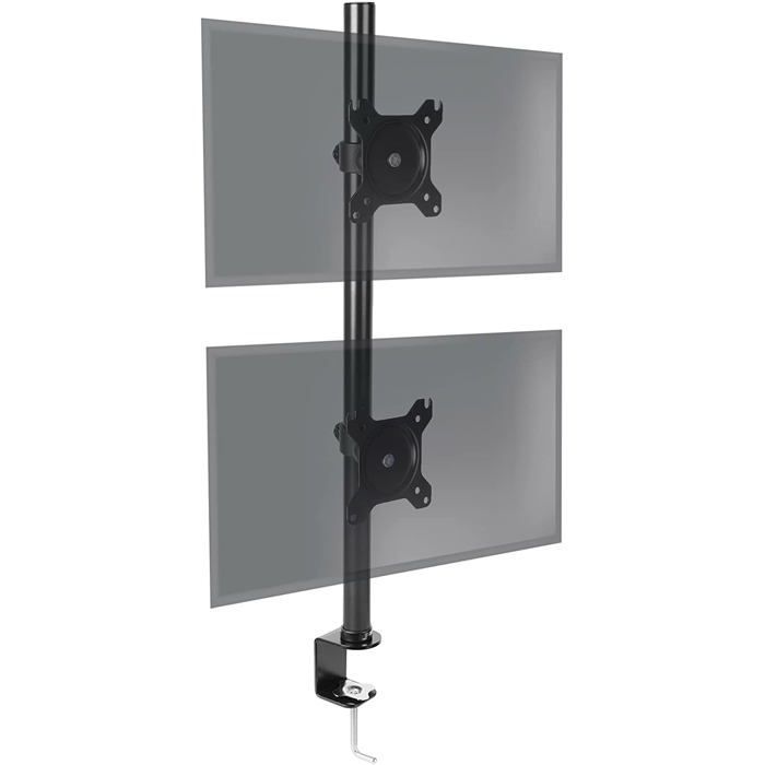 Supporto per doppio monitor Duronic DM15V2 | Supporto ergonomico e articolato per doppio schermo PC da scrivania | VESA 75-100 |