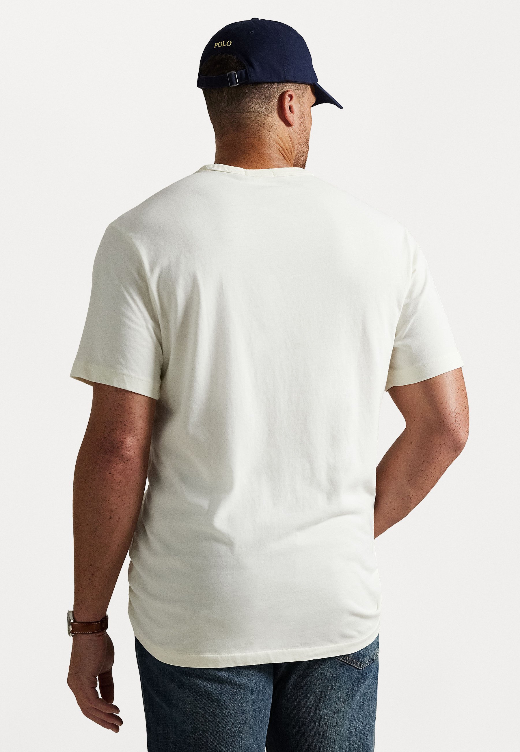 Polo Ralph Lauren Big & Tall Jersey Rundhals-T-Shirt – Basic-T-Shirt – Clubhouse Cream