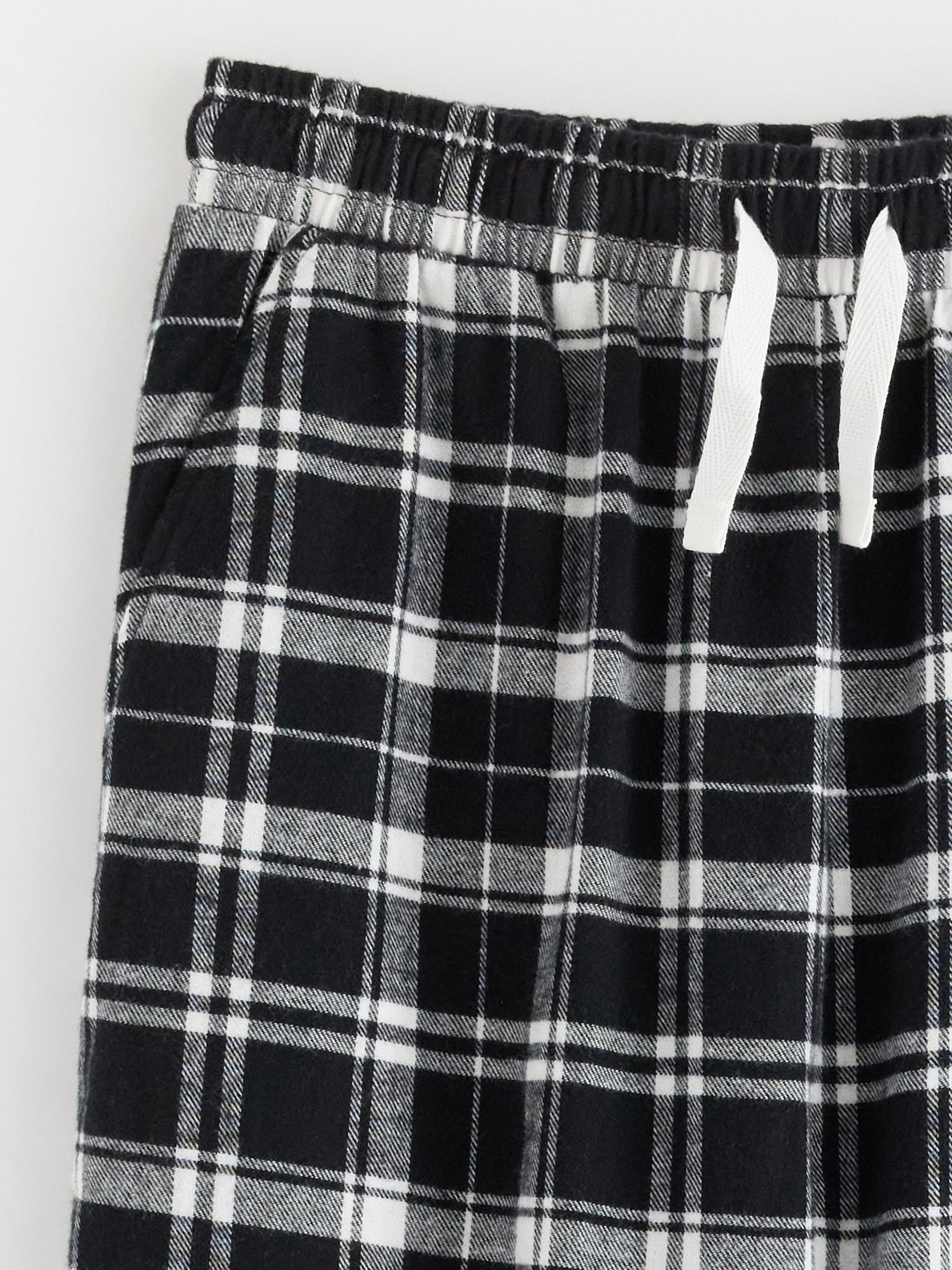 Pantalones de pijama de franela negros