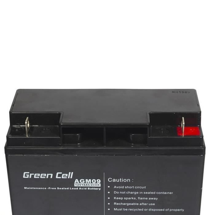 Batteria AGM - Cella Verde - 12V 18Ah - Elettrolita a tenuta stagna - Senza manutenzione - Varie applicazioni