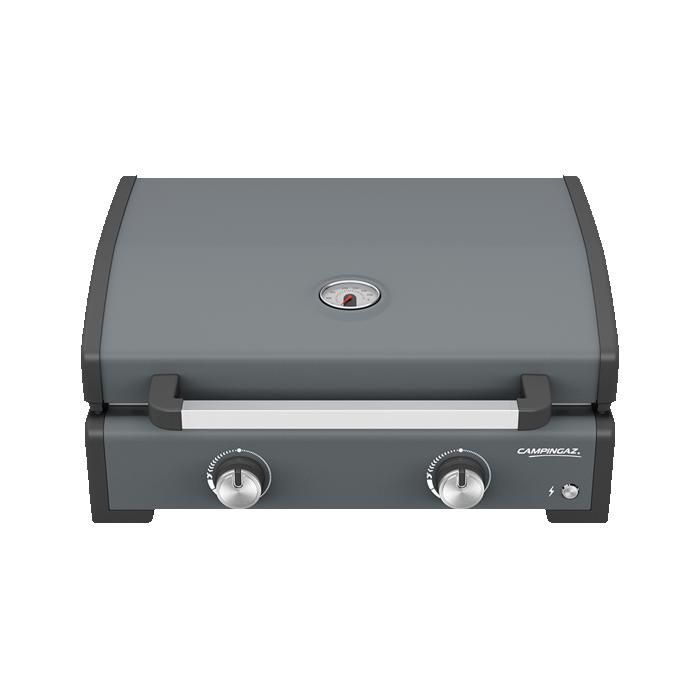 Plancha à gaz - CAMPINGAZ - Sigma 2 Cook - Couvercle avec thermomètre - Plaque fonte émaillée 58x36 cm - 2 brûleurs Blue Flame