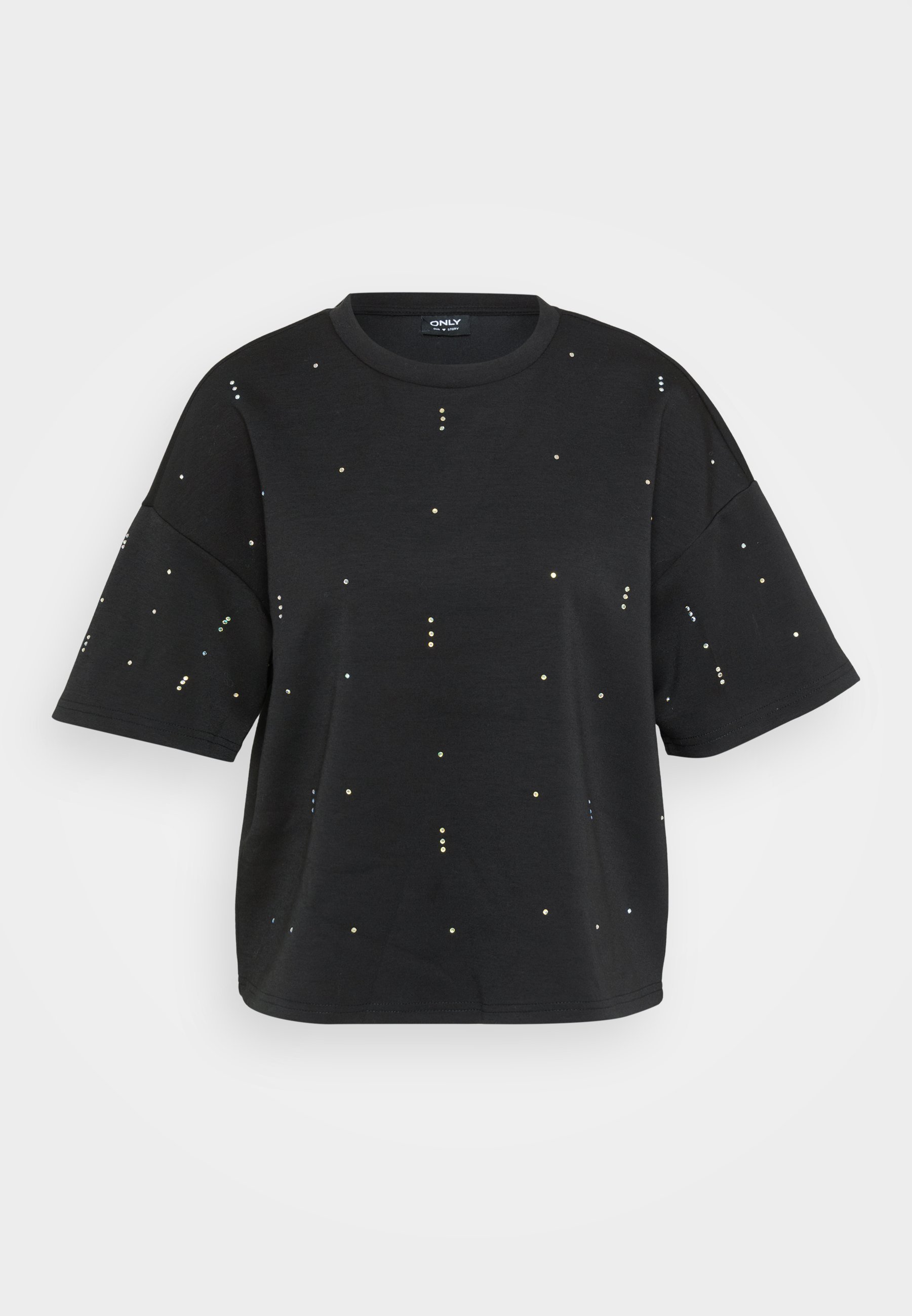 ONLY Petite ONLEDEL SPARKLE - Printitud T-särk - must