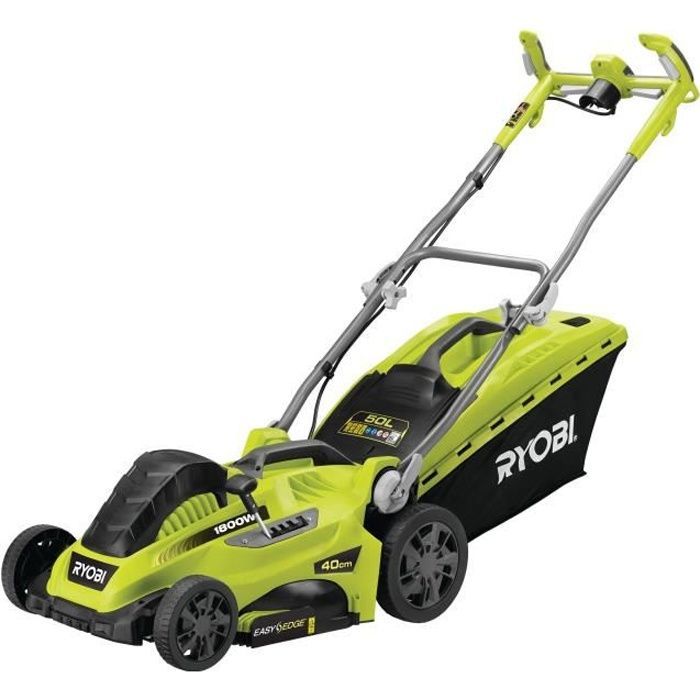RYOBI - Cortacésped de 1800 W - Diámetro de corte de 40 cm - Recogida y trituración - Doble manillar Vertebrae™ - RLM18E40H