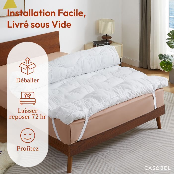Protetor de colchão CASABEL Cloud 150 x 200 cm Extra Grosso em Microfibra - Conforto Ideal
