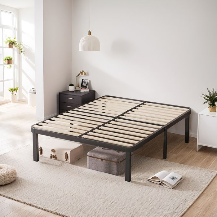 Sleivant - Sommier 140x190cm avec 7 Pieds | Lit avec Sommier à Lattes pour Adulte | 28 Lattes | Montage Rapide et Facile