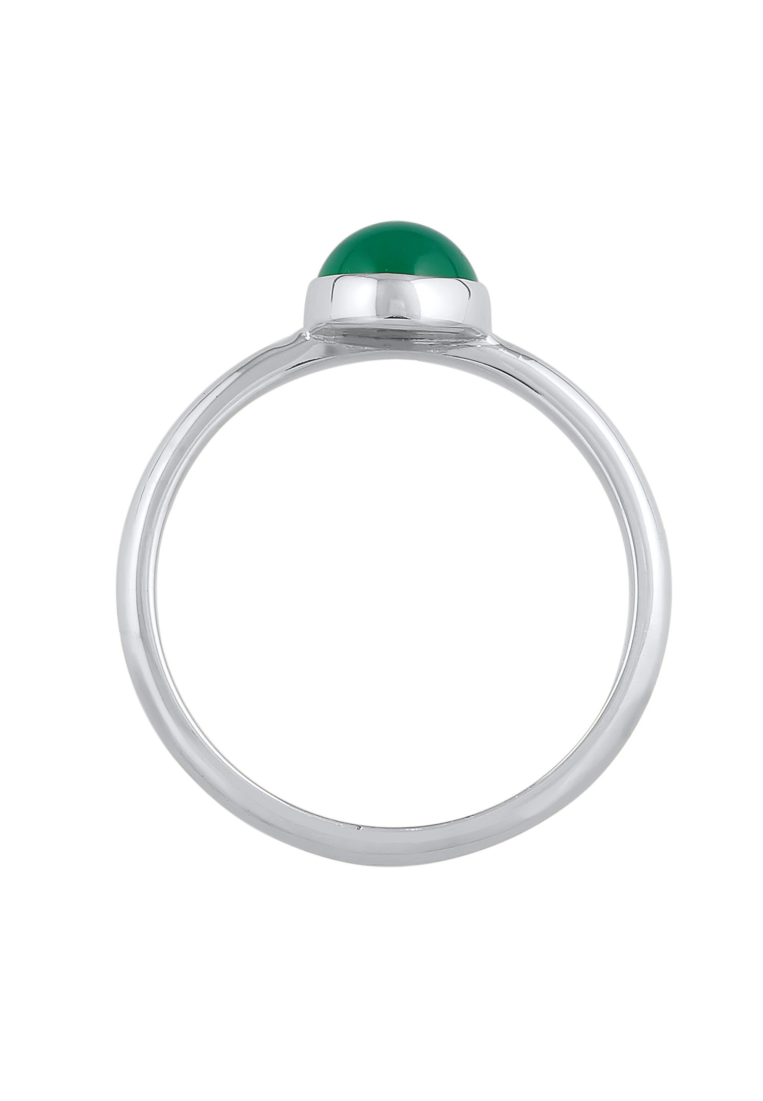 Elli PREMIUM Elli PREMIUM Bague Femmes Solitaire Basic Vert avec Agate pierres précieuses en argent sterling 925 rhodié