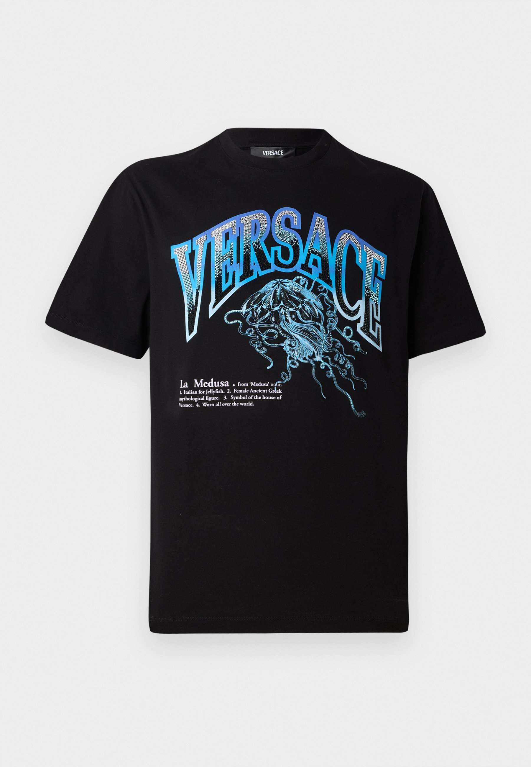 Versace PRINT MEDUSA VASRSITY - T-shirt met print - zwart