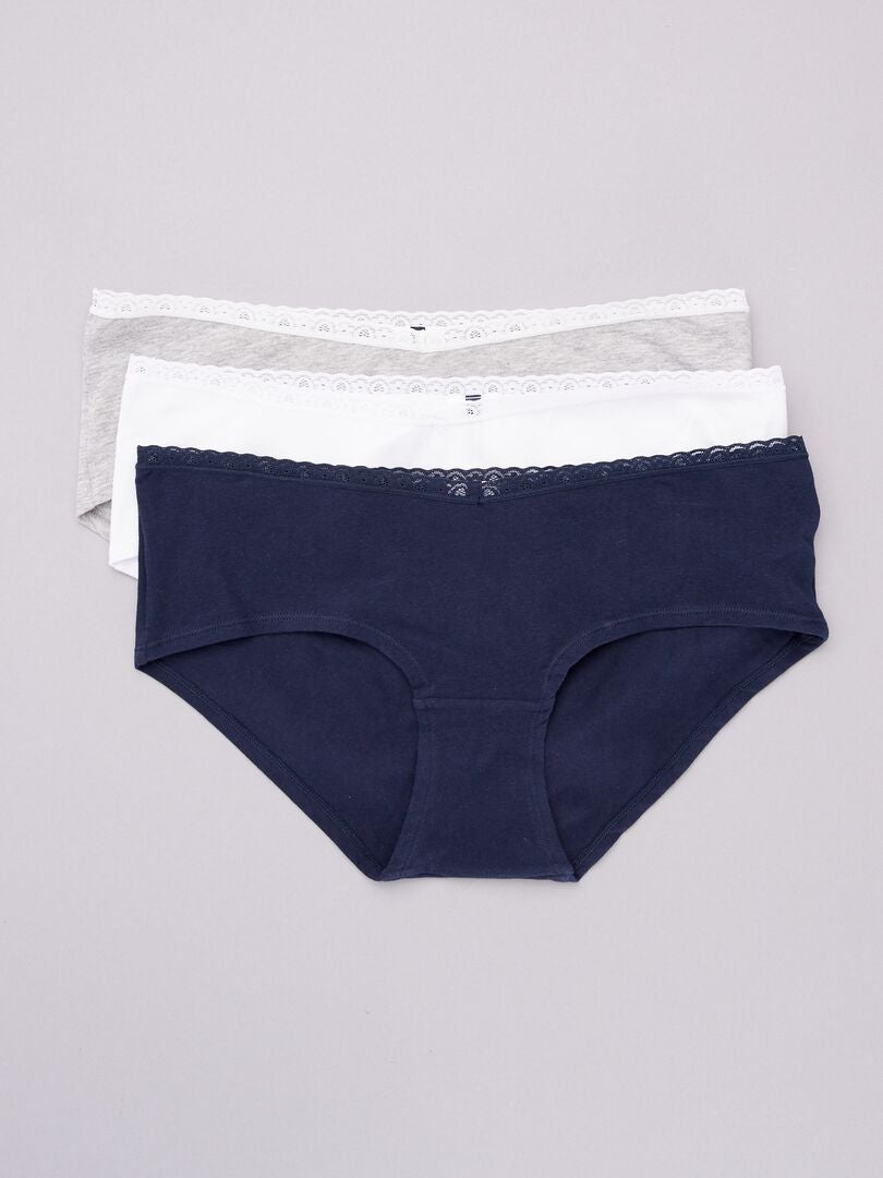 Conjunto de 3 calcinhas de maternidade - brancas