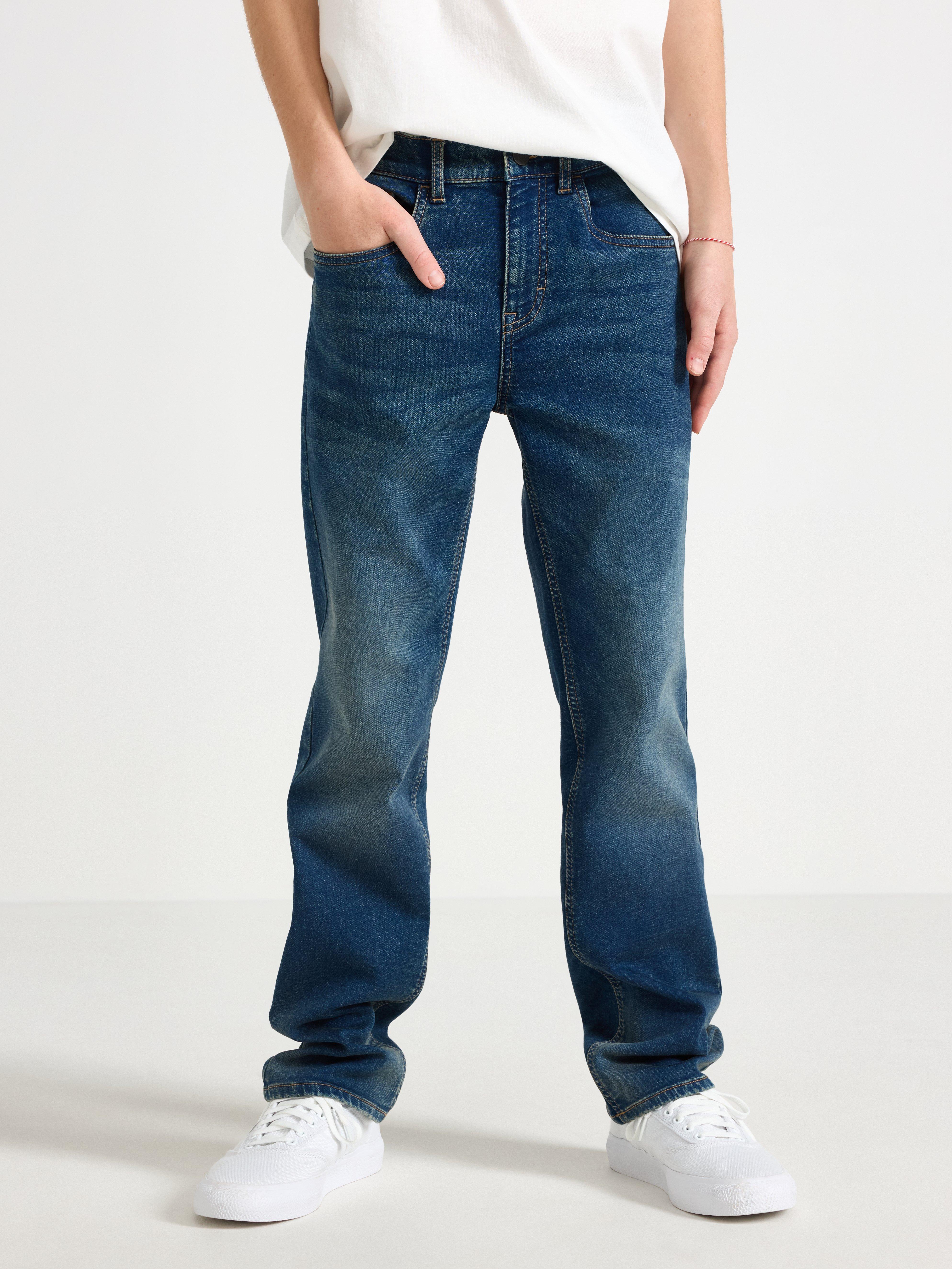 STAFFAN Jeans rectos súper elásticos de mezclilla oscura