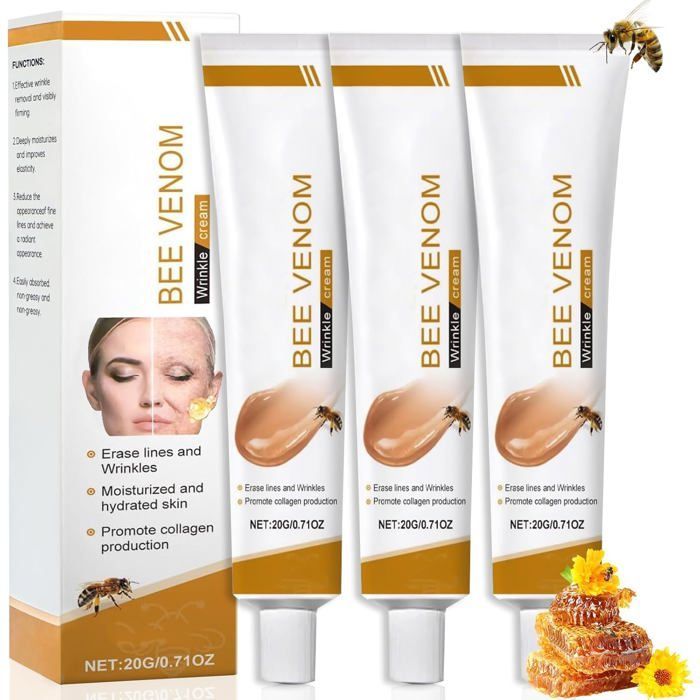 Crème Anti-Rides au Venin d'Abeille, GATBOSN ,Bee Venom Crème Hydratante et Raffermissante Visage et Cou