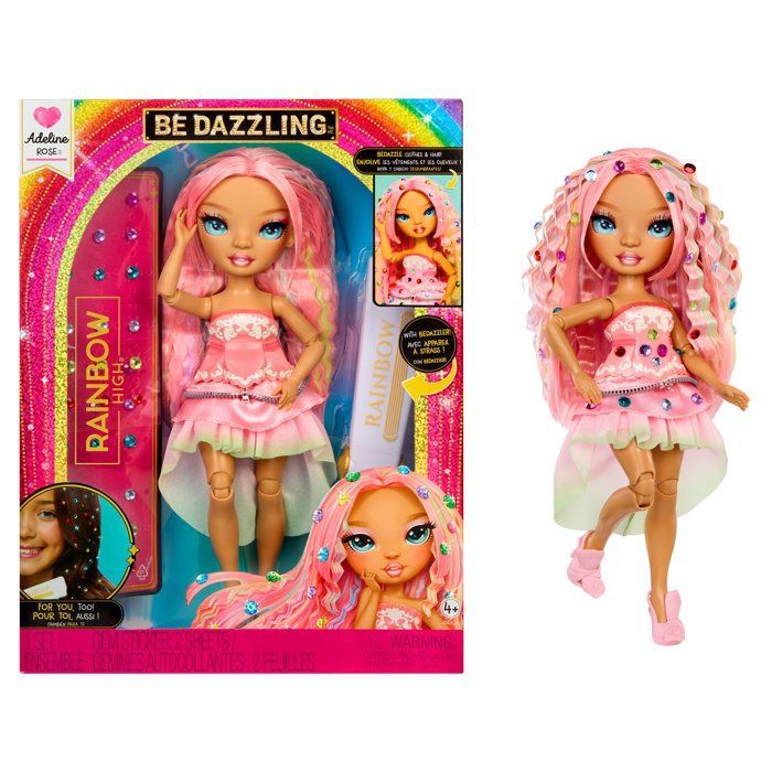 Rainbow High - Bambola alla moda Be Dazzling - Adeline Rose - 28 cm - Gemme scintillanti e accessori inclusi