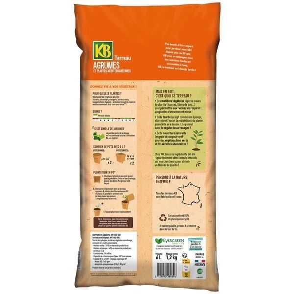 Välimeren sitrushedelmien ruukkumulta - KB - 6 l - 100 % luonnollinen - lannoitteella