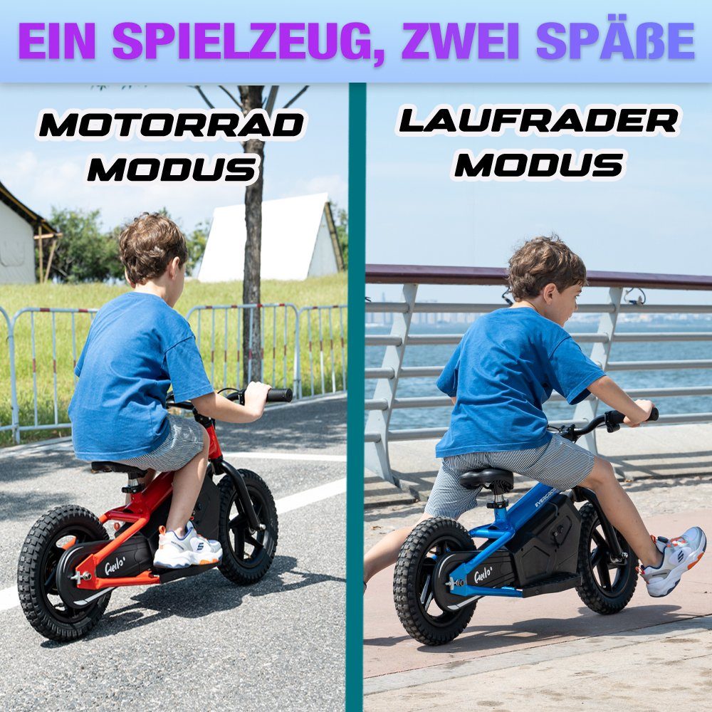 Evercross Mini Scooter EV06M Mini Elscooter för Barn, 12 Tums Balanscykel 100W, 15.00 km/h, Elektriska Balanscyklar 3-6 År, Maxhastighet 15 km/h, 24V 4AH BATTERI