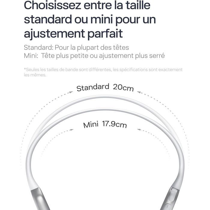Openrun Pro 2 Mini, fones de ouvido de condução óssea, Bluetooth 5.3, microfone com cancelamento de ruído, IP55, 12 horas de duração da bateria, carregamento rápido USB-C, prata