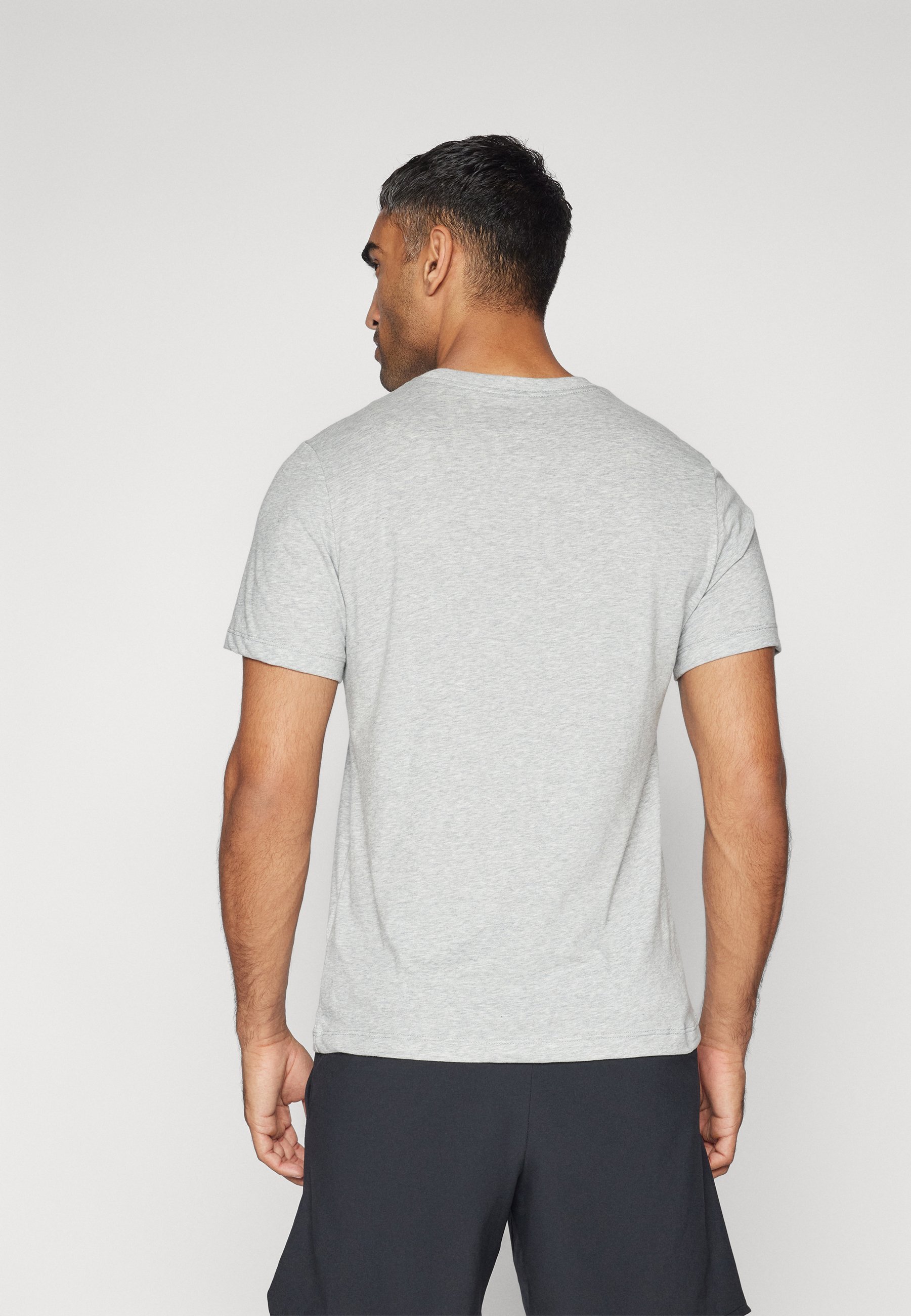 Nike Performance CREW SOLID - Sport T-shirt - donkergrijs gemêleerd/zwart