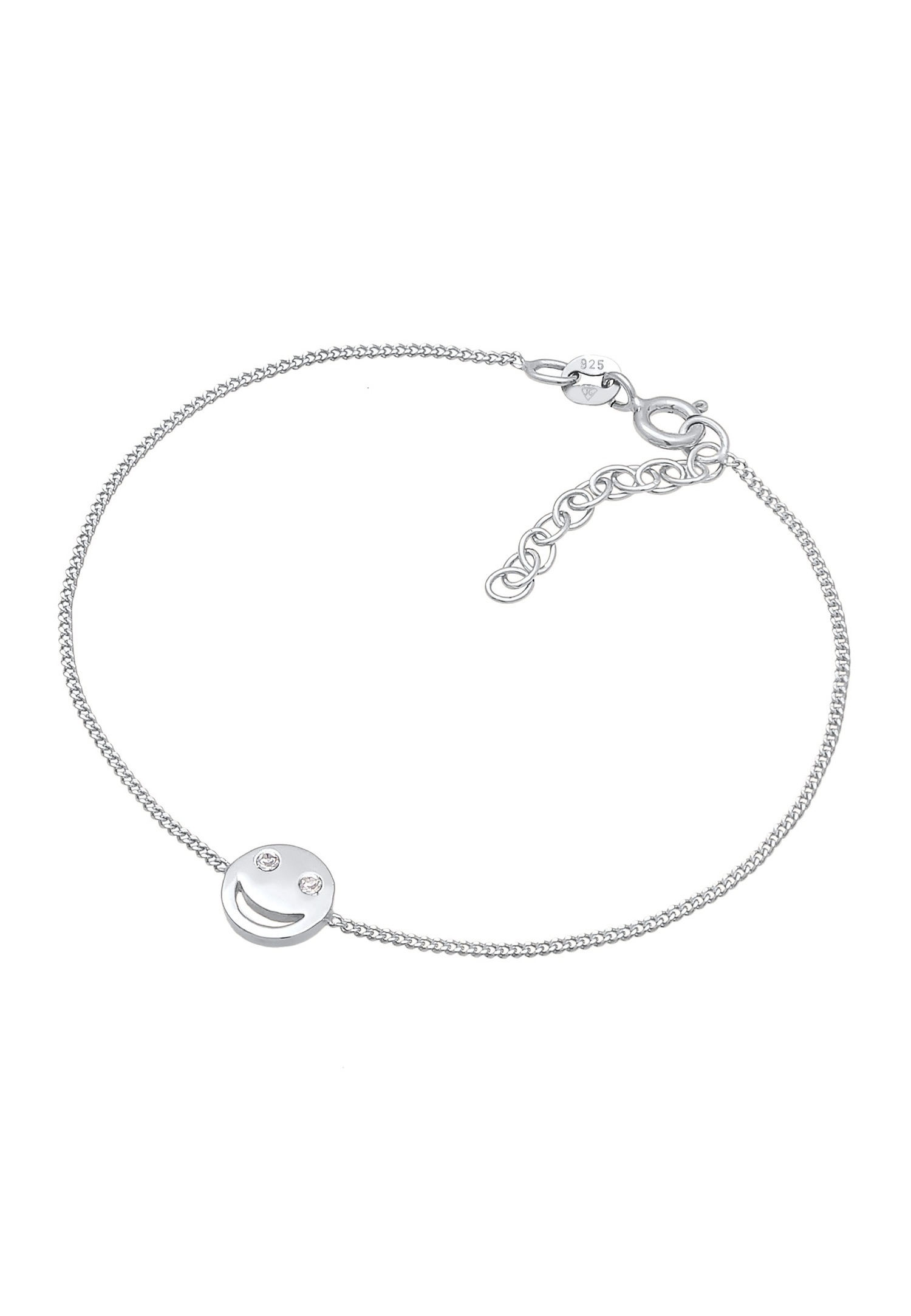 Elli Femmes avec symbole Smiling Face Tendance avec cristaux en argent sterling 925