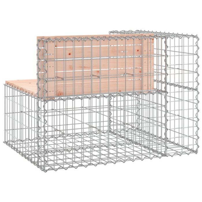 vidaXL Gabion Design Garden Bench 92x71x65.5 cm Solid Douglas Fir Wood 834381