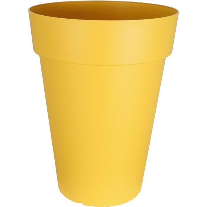 Vaso de flores - RIVIERA - SOLEILLA Redondo - Plástico - A52 x D39 cm - Amarelo