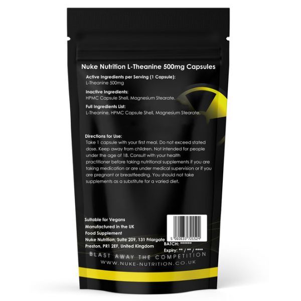 Nuke Nutrition L-teanīna kapsulas 500 mg-60 gab. | Veselība | Superdrug