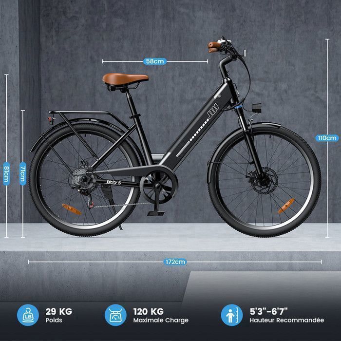 Bicicleta de montaña eléctrica para adultos AGILERIDE de 26
