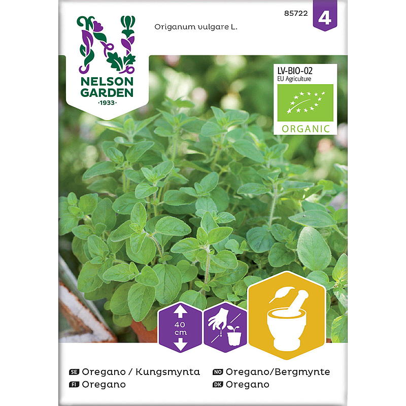 Nelson Garden Seeds Oregano Rock Mint, ekologisk