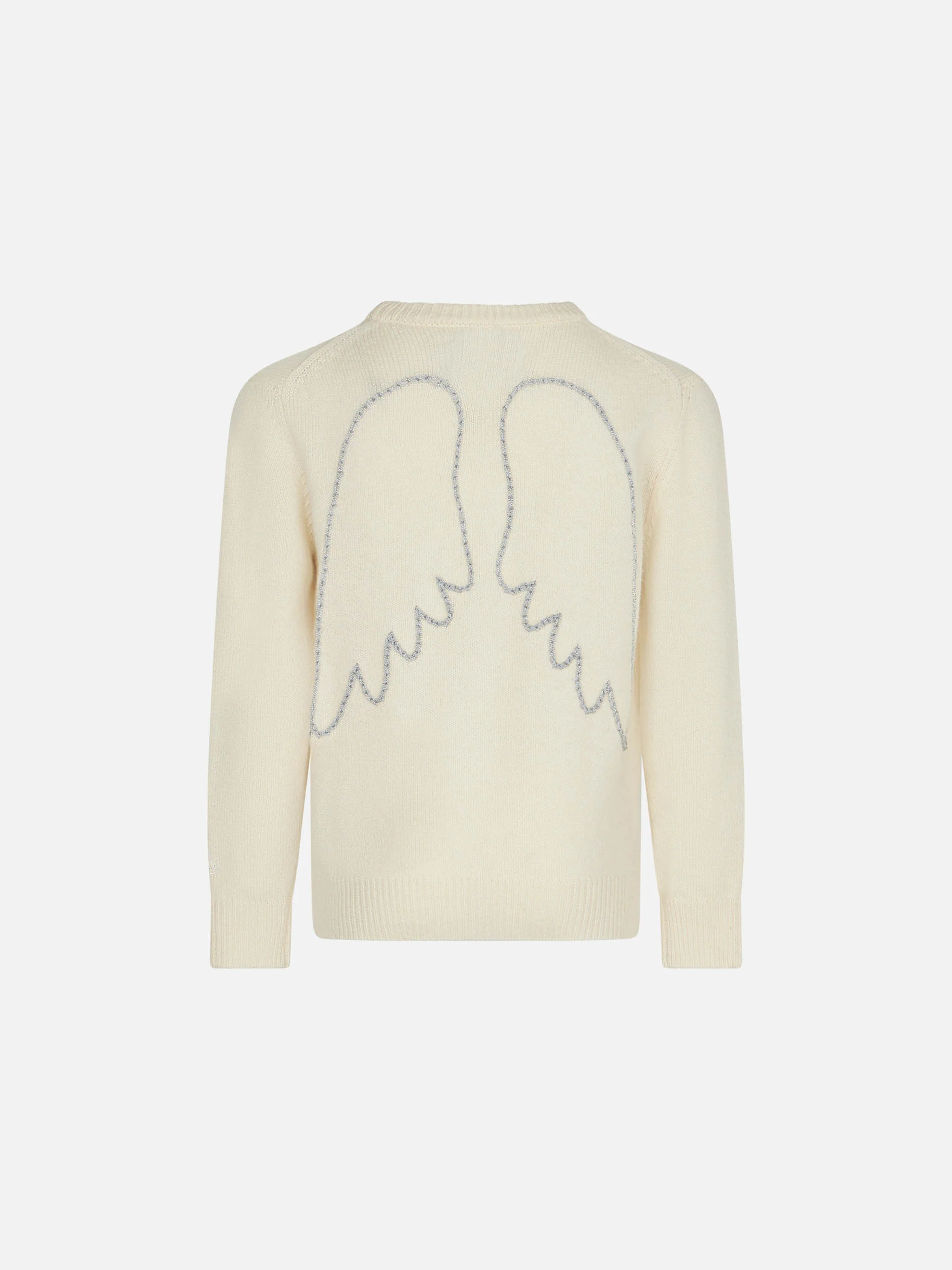 Maglione da bambina con ali ricamate