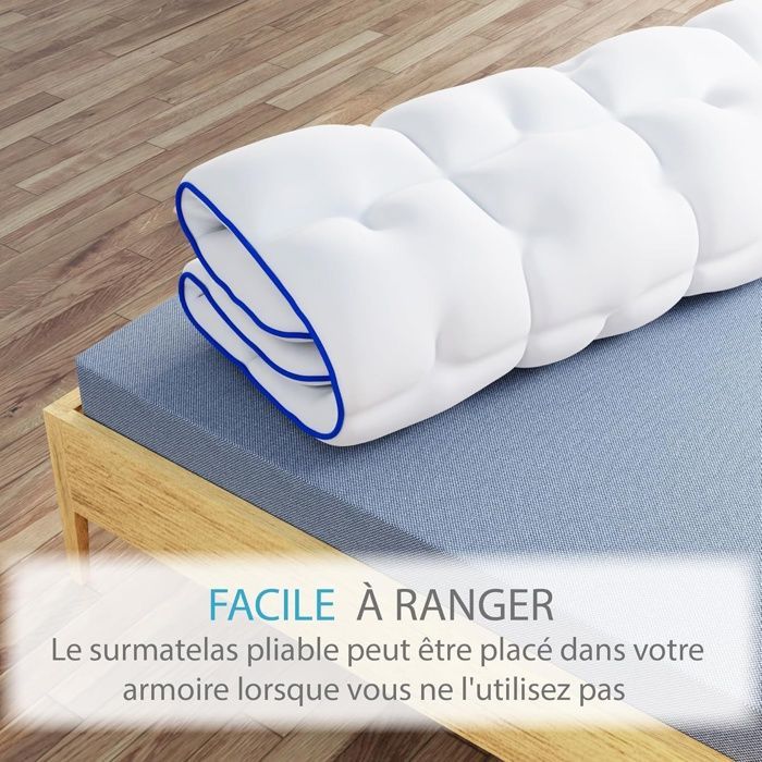 Cubrecolchón CASABEL Diamond de 140x200 cm en microfibra, confort óptimo, suave, antiácaros, transpirable - para colchón doble adulto