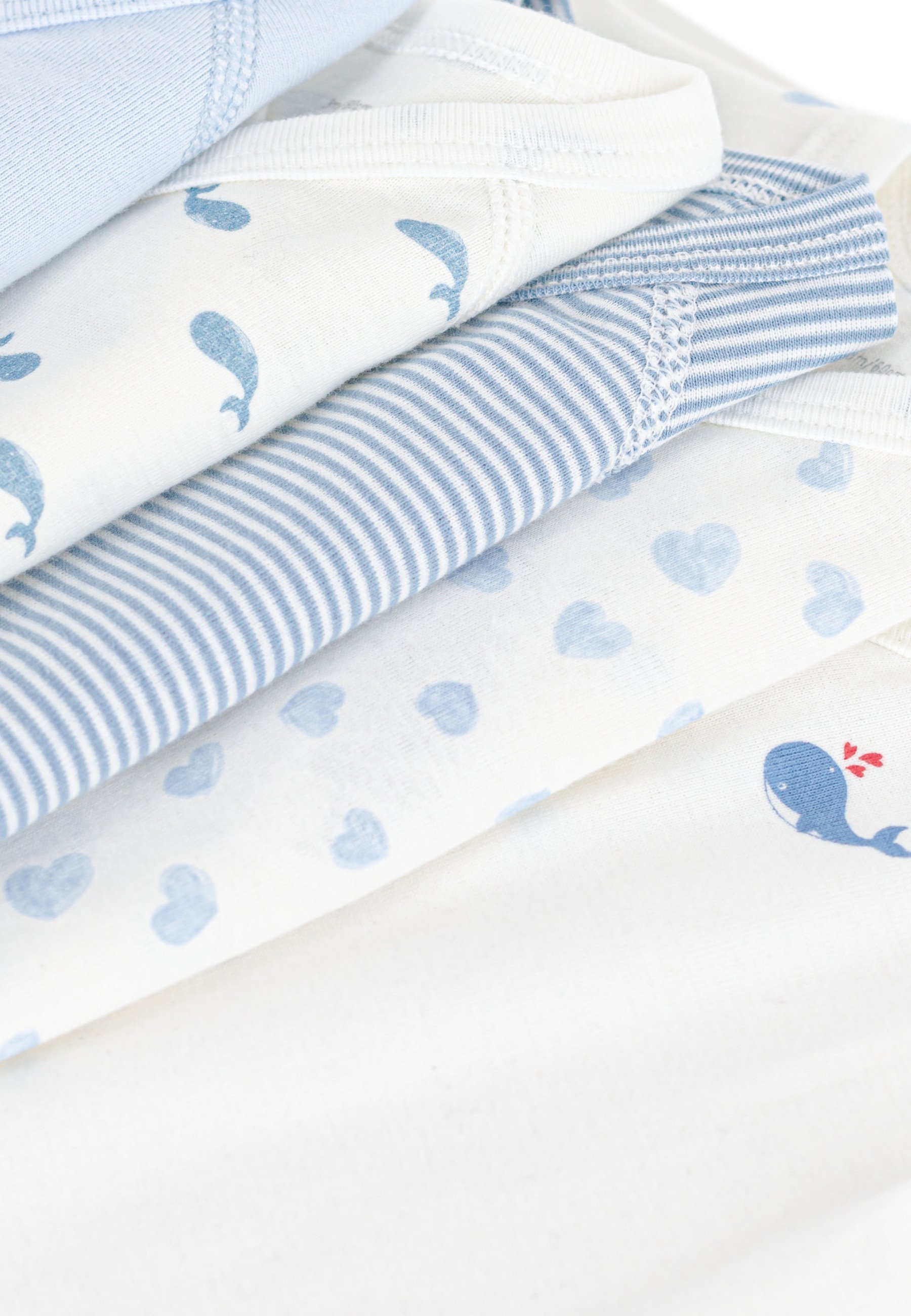 Petit Bateau NEWBORN 5 PACK UNISEX - Body - biały/błękitny