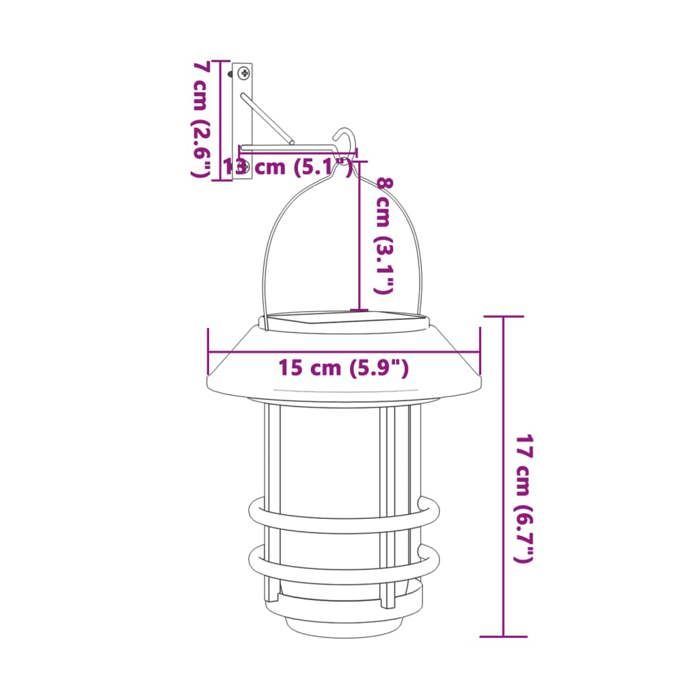 vidaXL Lanternes murales solaires d'extérieur 4 pcs blanc, lanterne solaire murale de jardin, lampe solaire murale 4008188