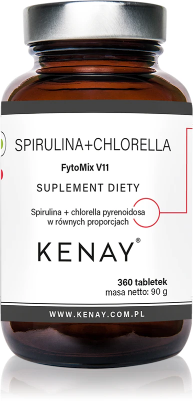 Kenay Spirulina + Chlorella Fytomix V11 voedingssupplementtabletten met antioxiderende werking