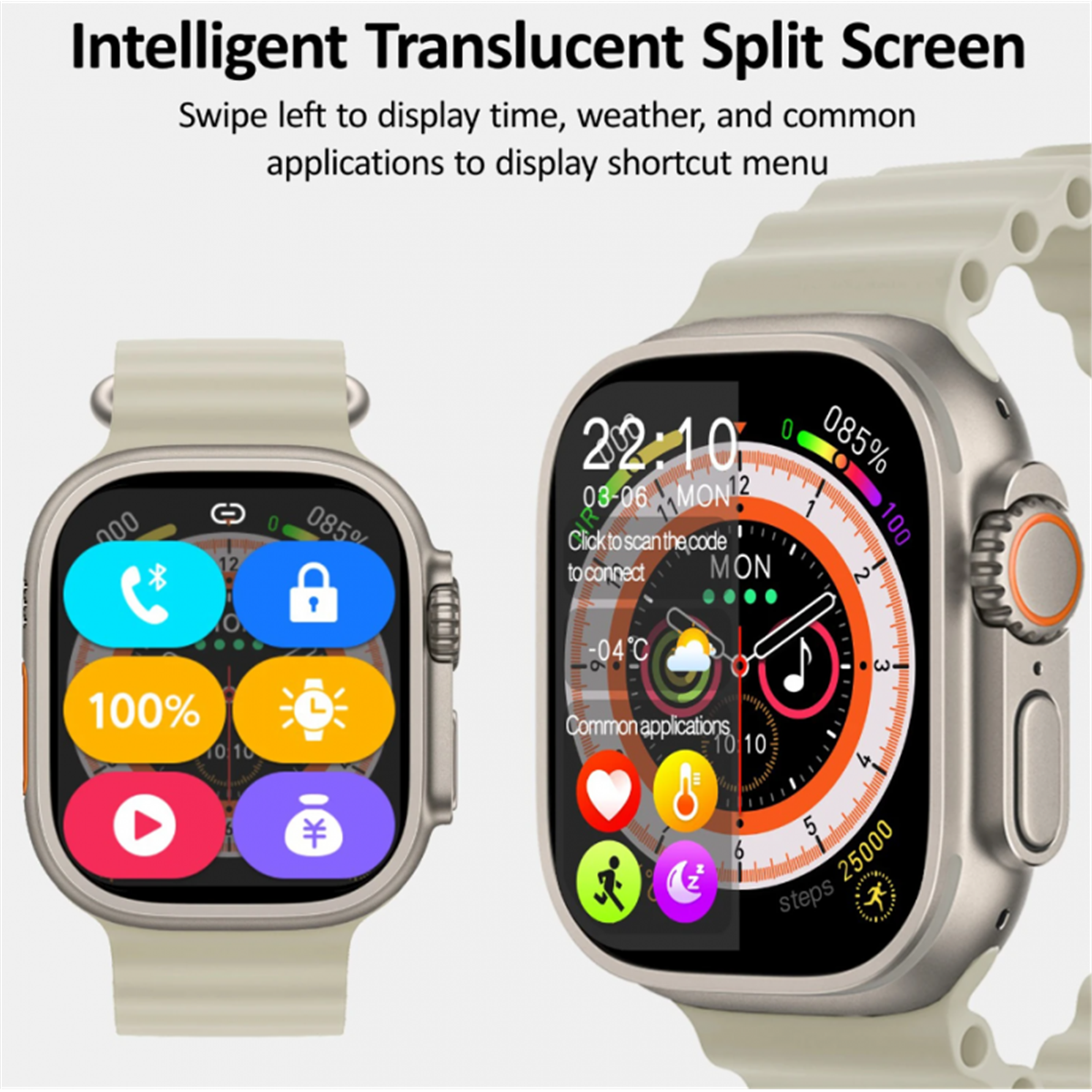 Smartwatch Smartek SW-HK8PM, AMOLED-Display, mit Kompass und Bluetooth-Anruffunktion