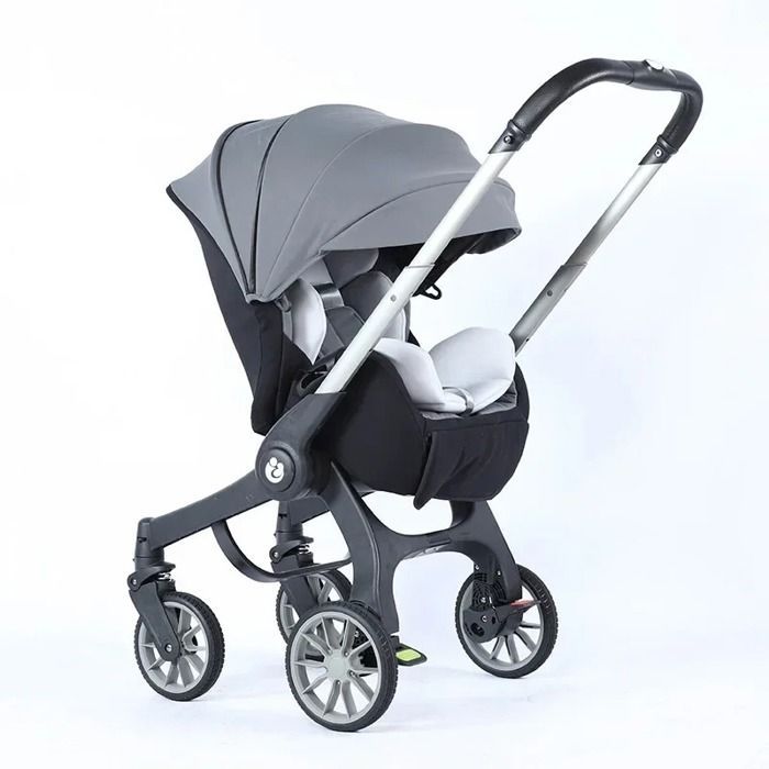 poussette multifonctionnelle 4 en 1 pliable avec siège auto landau Portable bébé.GRIS