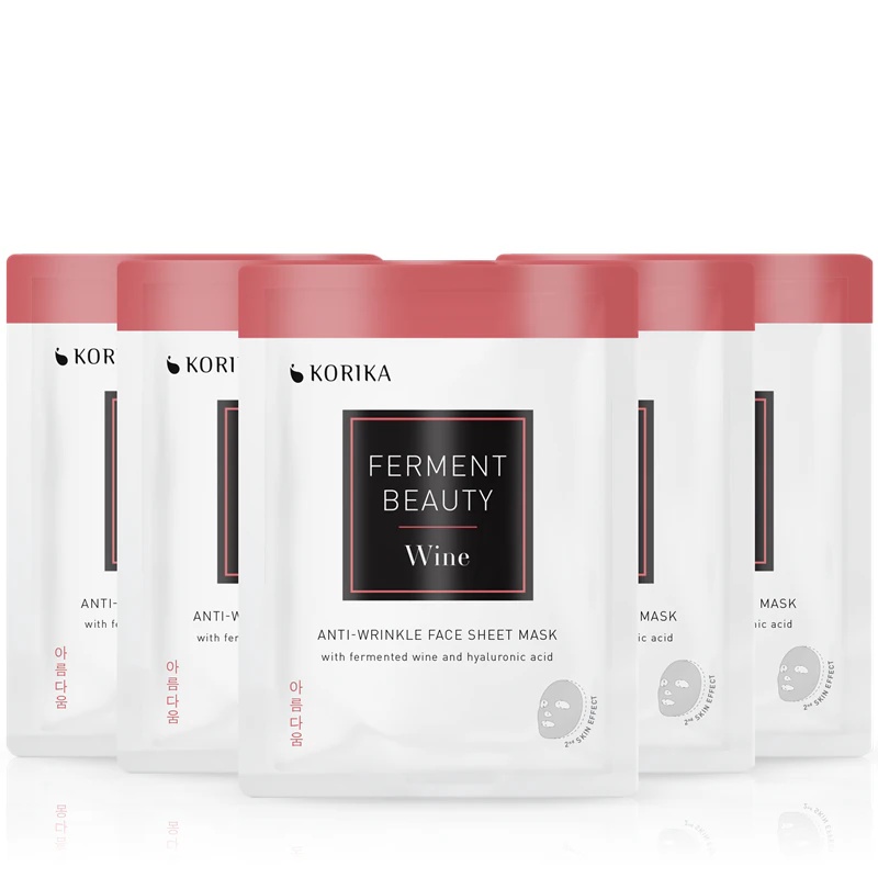 KORIKA FermentBeauty сет од 5 маски за лице против бора са ферментисаним вином и хијалуронском киселином по сниженој цени