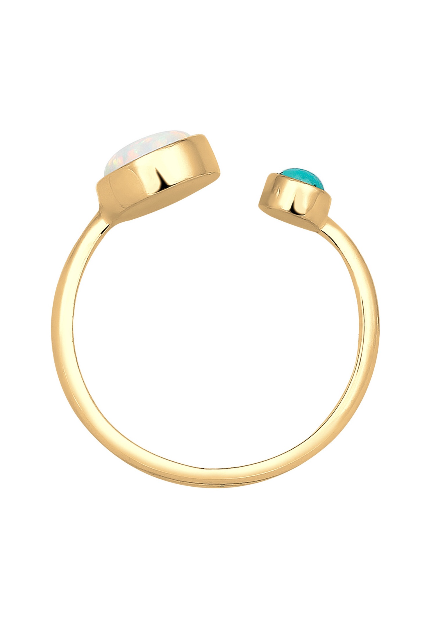 Elli Femmes Boho Ouvert Ajustable avec Opale Synthétique et Howlite en Argent Sterling 925