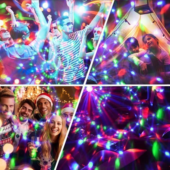 Juego de luces de escenario de 2 piezas, bola de discoteca LED con control remoto, iluminación para fiestas, focos para DJ.